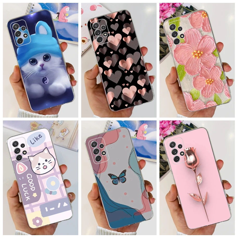 Funda de silicona suave para teléfono móvil Samsung, carcasa SM-A326B con diseño de flores y mariposas, a la moda, para Samsung Galaxy A32 SM-A325F 5G