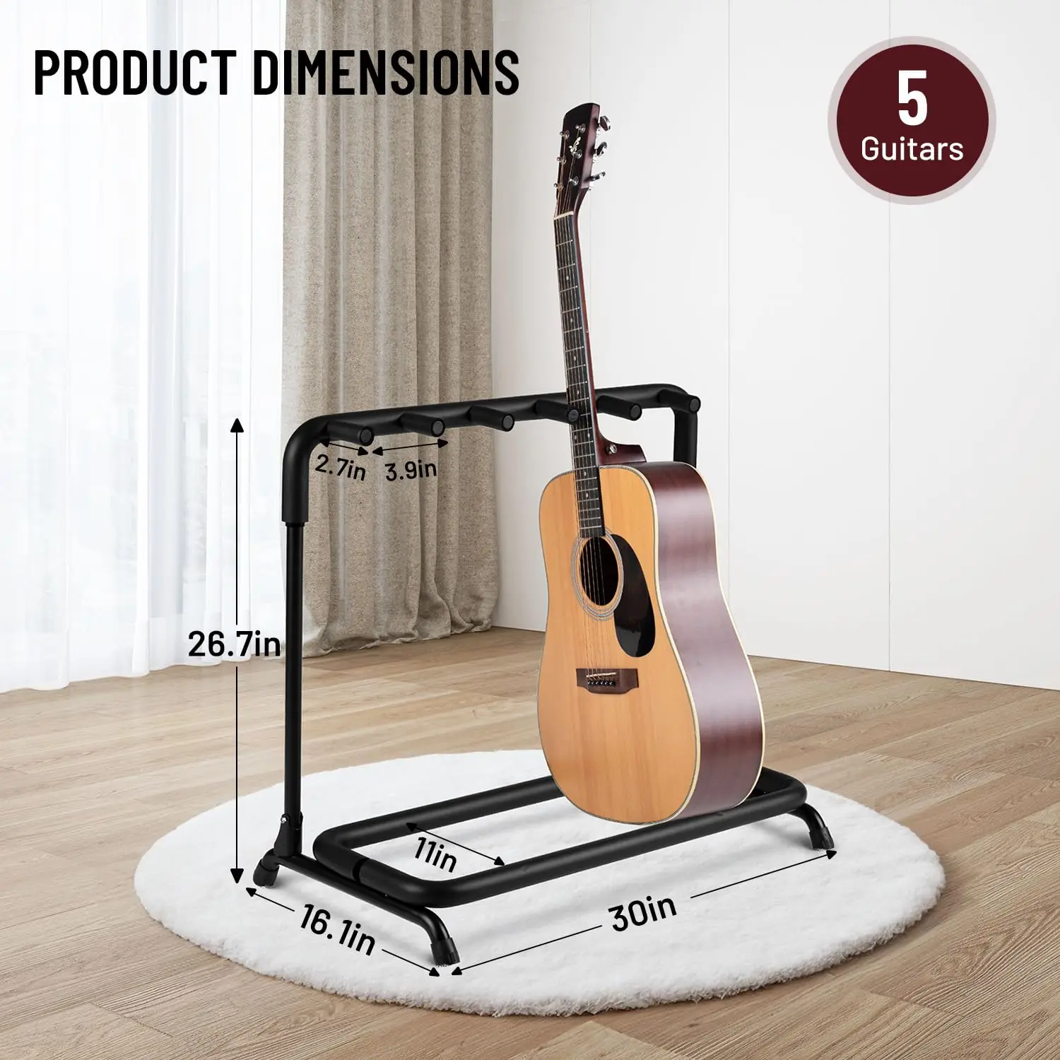 Multi Head Stand for Classical Acoustic Guitar and Bass, Display Stand, Multi Set