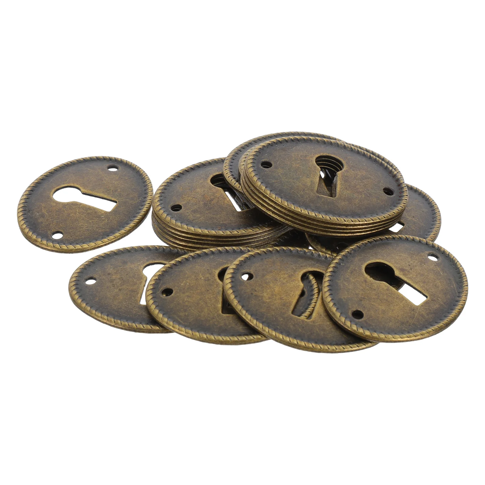 

20Pcs Vintage Oval Decorative Keyhole Cover Plates Metal Keyhole Brackets for Drawer Door Cabinet Wooden