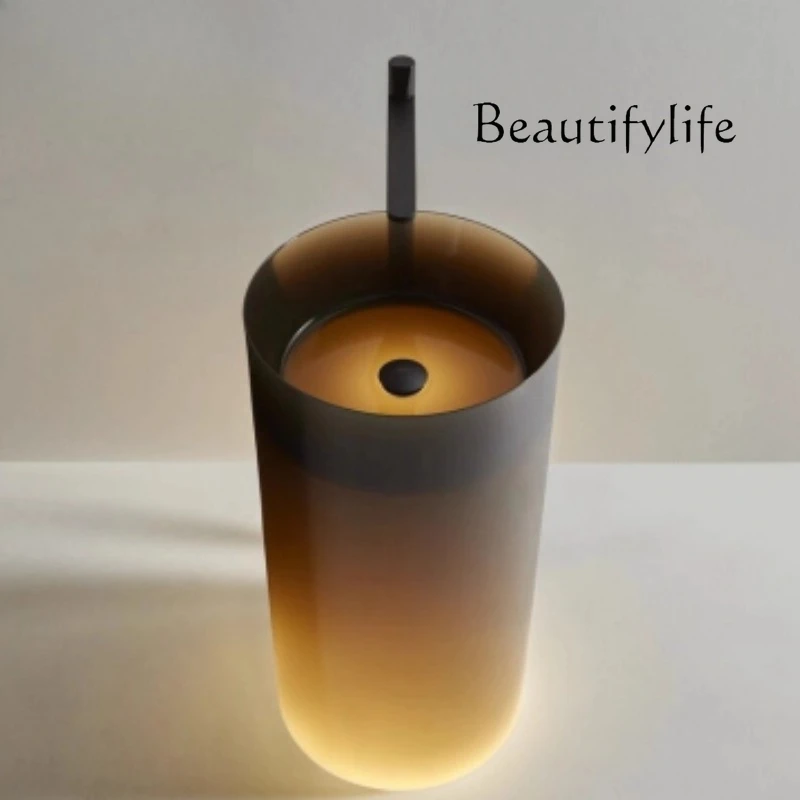 

Resin transparent luminous balcony small apartment hand wash basin washbasin column basin sink pool