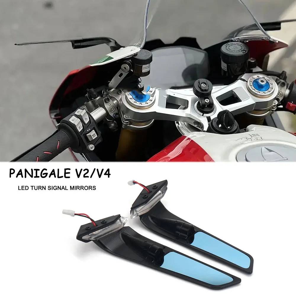 

PANIGALE V2 2020-2023 New Motorcycle Rear Side Rearview Mirrors with LED Light Invisible Mirror For Ducati Panigale V4 2019-2022