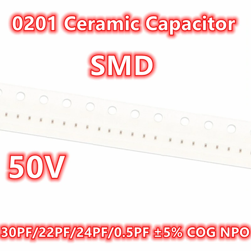 (100 шт.) оригинальный керамический конденсатор 0201 30PF/22PF/24PF/0.5PF 50V ± 5% COG NPO SMD IC