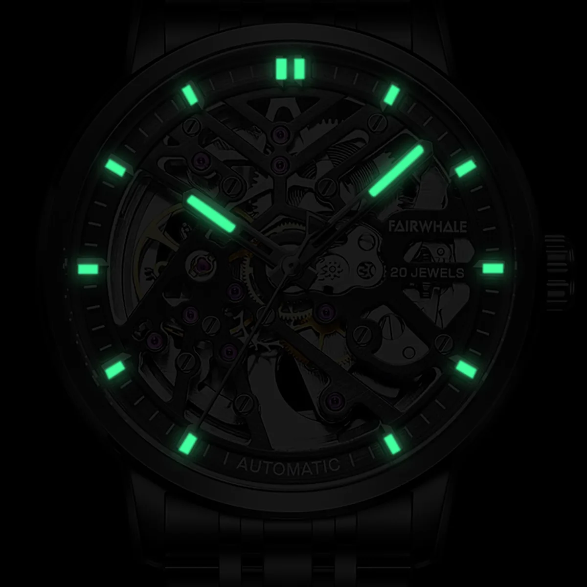 Orologi meccanici di alta qualità di marca Fairwhale per uomo Orologi scheletrati impermeabili in acciaio inossidabile Orologio tourbillon di lusso da uomo