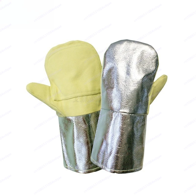 700 ℃ high temperature resistant gloves 36 cm extended aluminum foil fireproof model, electric welding baking protection