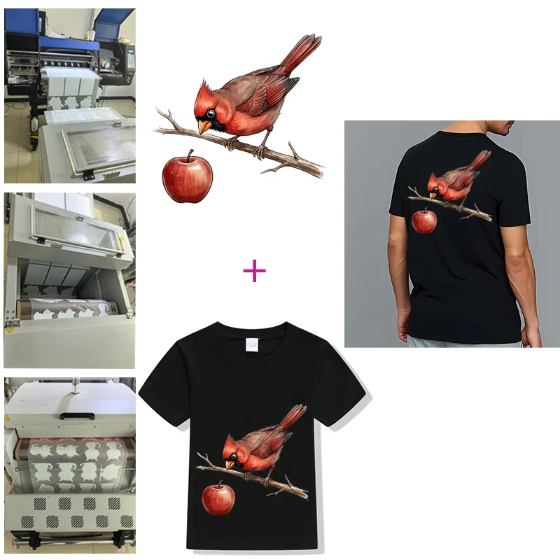 Christmas Animal bird Heat Transfer Print Iron-on decals Cute Squirrel Deer Penguin Patterns for DIY kids Clothes Decoration