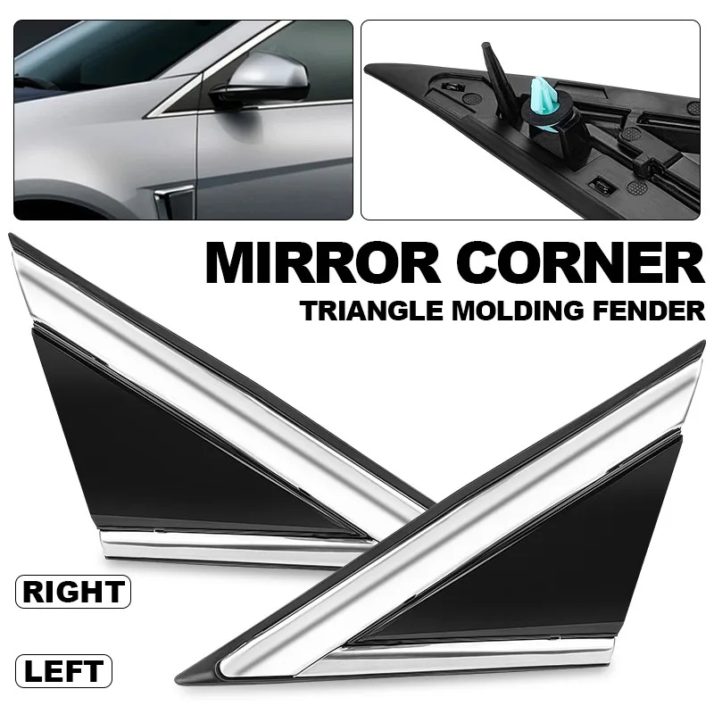 Front Mirror Corner Triangle Molding Fender Trim Cover For 2010~16 Cadillac SRX
