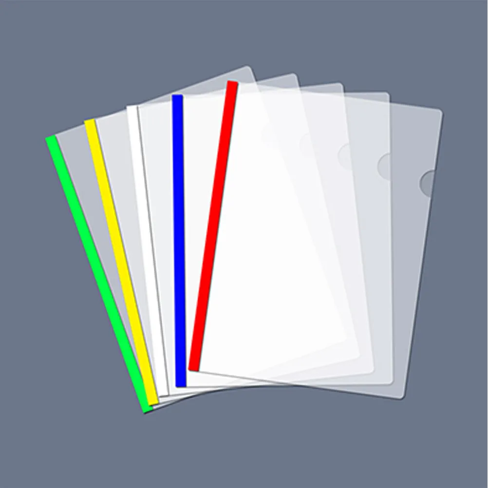 

10Pcs Plastic File Folder Transparent Sliding Bar Holder A4 Document Organizer Report Binder Paper Cover for Office School