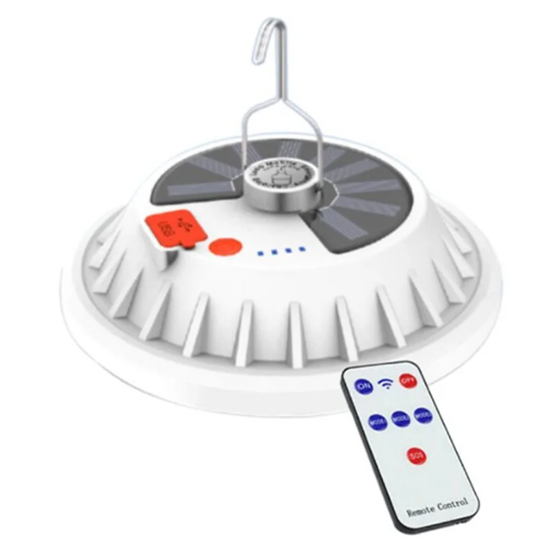 A38Q-Rechargeable 300W Solar Charge LED Bulb Lamp Remote Control Portable Emergency Lantern Night Market Light