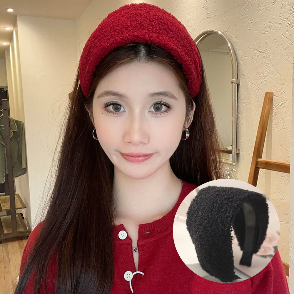 New Vintage Lambwool Kintting Headband for Women Wide Cross Hairband Nonslip Wide Headbands Keeping Hair in Place and Warm