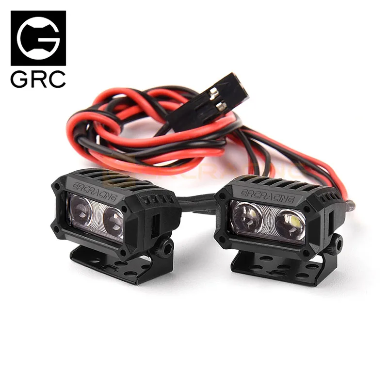 GRC 18mm Rectangular Double Bead Spotlight for 1/10 RC Crawler Car Traxxas TRX4 Defender TRX6 AXIAL SCX10 II 90046 RC4WD D90 Diy