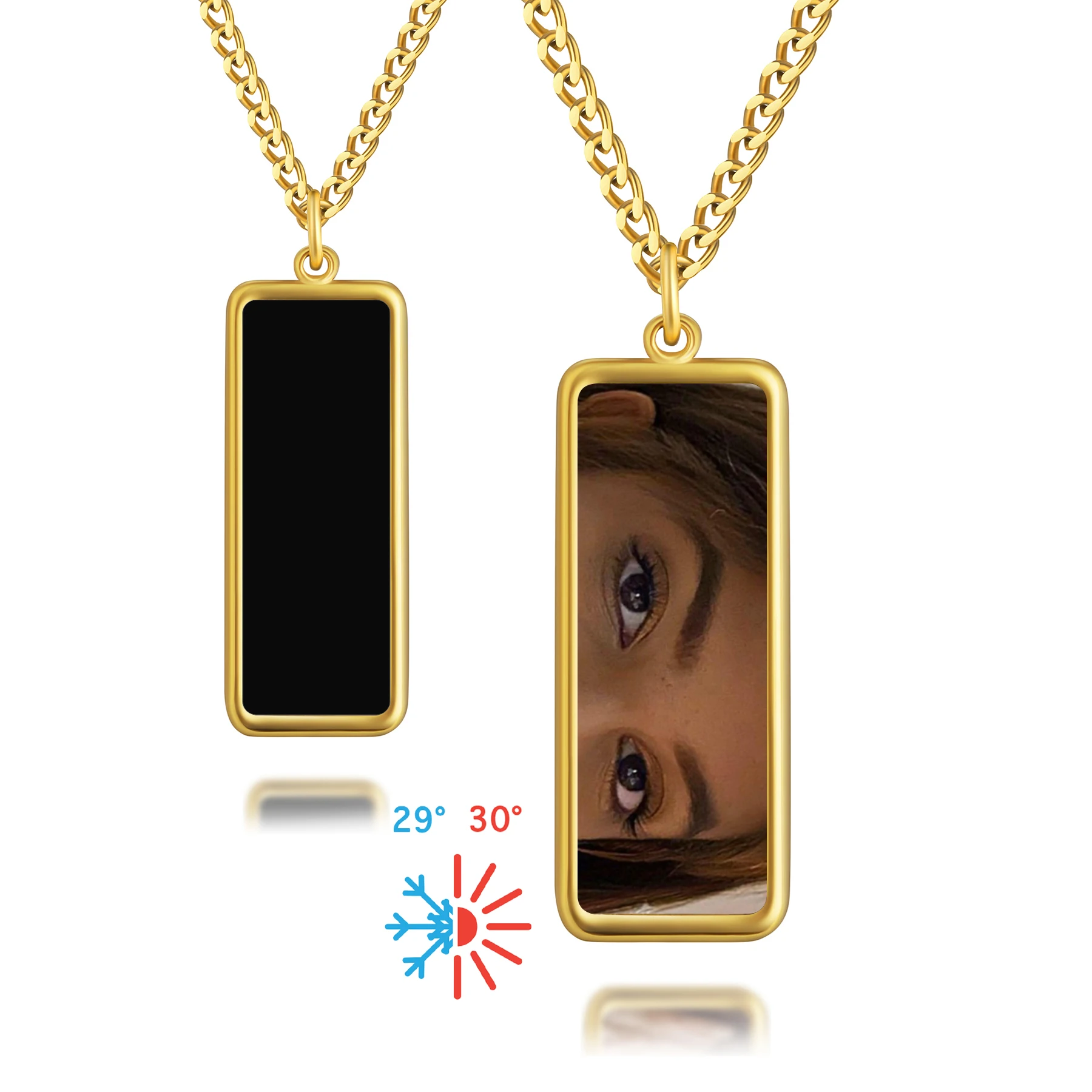 Personalized Eye Heat-Activated Magic Necklace Customized Hidden Picture Necklaces Custom Eye Gift for Christmas Gift Couples