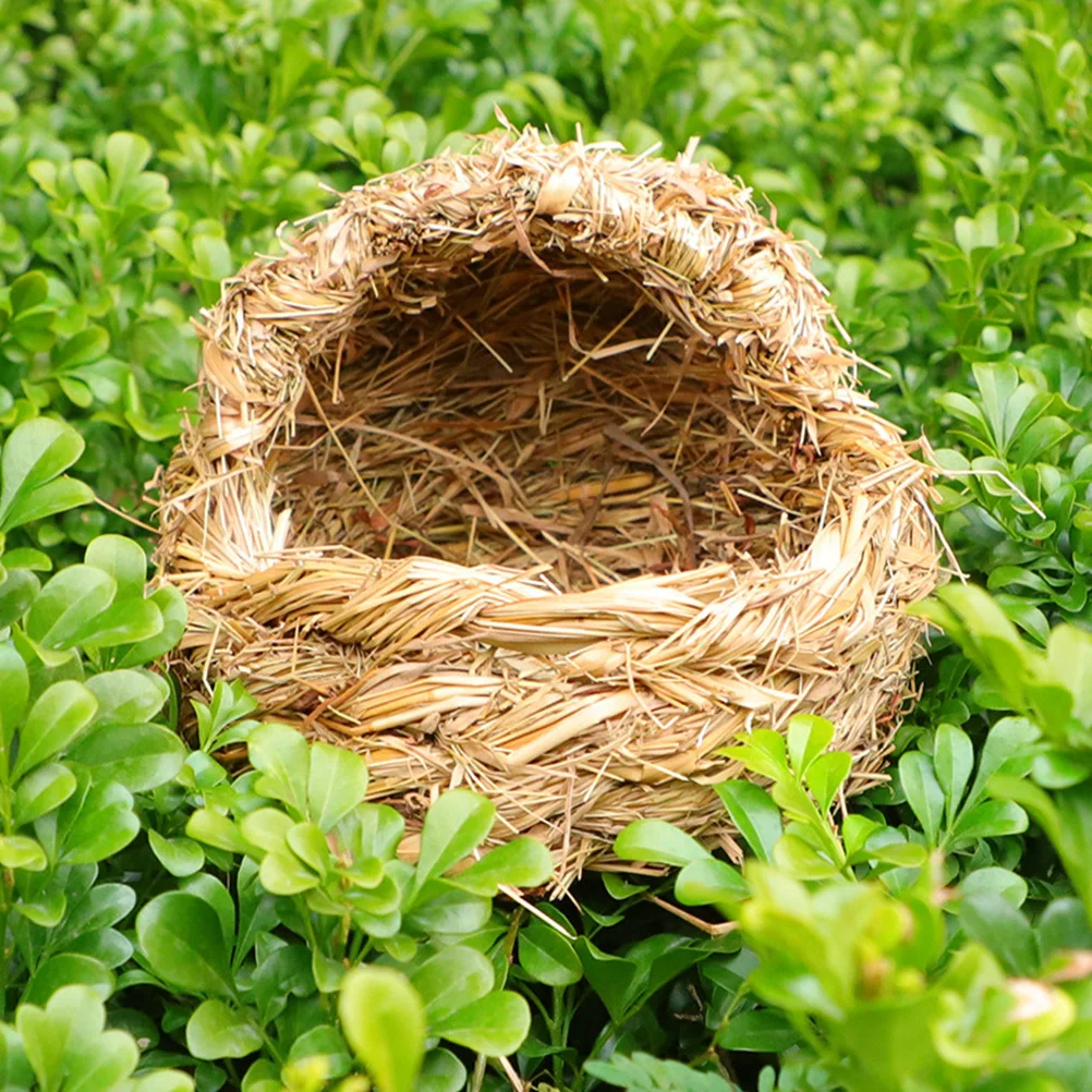 

1pc Nest Woven Grass Material Durable Natural Sleeping Bed For Hamster Rabbit Cat Small Pets Grass Woven Pet Nest Pet Bed