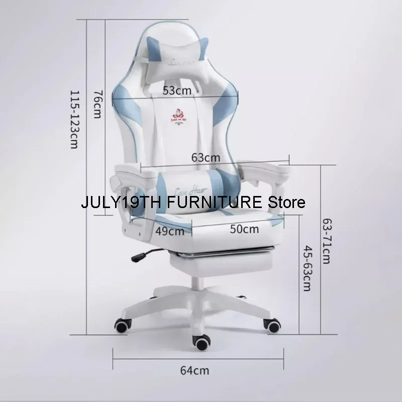 Blue Footrest Office Chair Ergonomic Pillow Beautiful Gaming Chair Luxury Comfortable Office Chair Furniture New