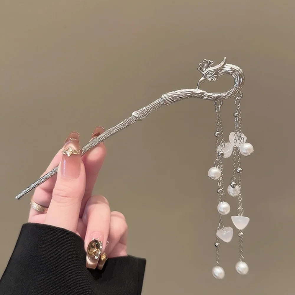 1個入り 女性用 2026年新作 美しい中国風 鳳凰タッセル ステップシェイク ペンダント ヘアピン レトロ 高級感 多用途 ヘッドウェア ヘアピン