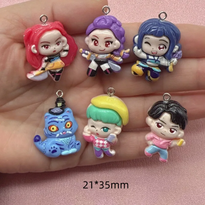 10pcs resin cartoon pendant, DIY jewelry making earrings, keychain accessories view 6
