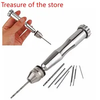 11pcs 0.6-2.0mm Hand Drill Set Mini Aluminum Hand Drill Bit Jewelry Craft Manual Drill Woodworking Tools Drill Bit Drilling Tool