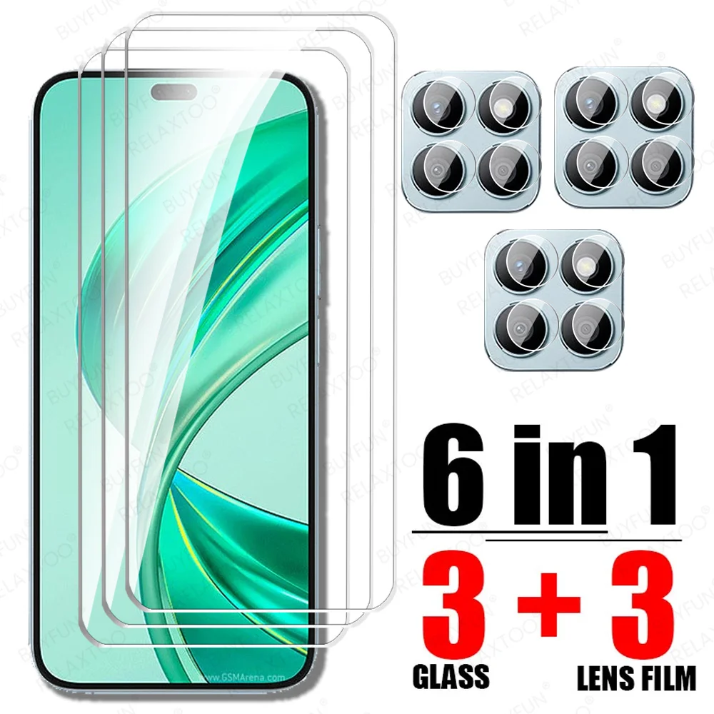 6 in 1 For Honor X8b Glass Honor X7b X6b Tempered Glass HonorX8b HonorX6b HonorX7b 4G Screen Protector Protective Lens Film X 8b