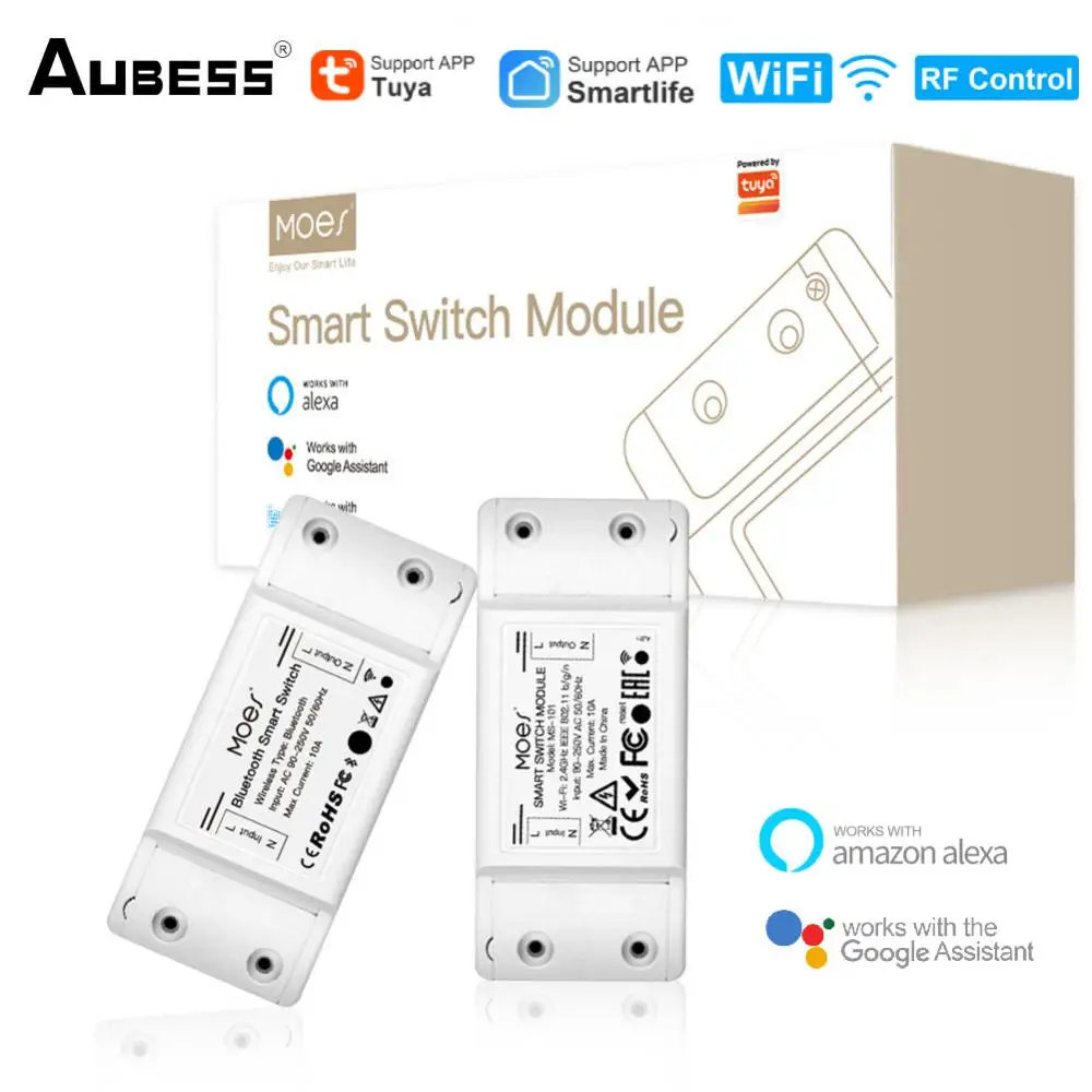 

Tuya RF433+WIFI Smart Switch Mini Wireless Relay Breakers Smart Switch Smart Home Smart Life Control Work With Alexa Google Home