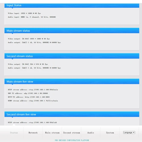 Imagen 2 del producto Codificador de vídeo HDMI H.265/H.264, compatible con protocolo RTSP,RTMP,Unicast UDP,HTTP TS,ONVIF, funciona con NVR