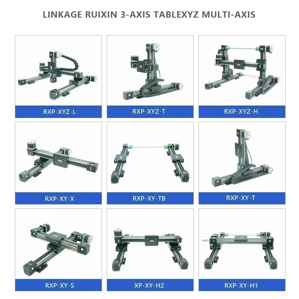 QRXQ RXPXYZ-T-45 Custom Design Rail 100mm-6000mm Motorized Guide Belt Driven Linear Gantry System Multi-axis Positioning Stage