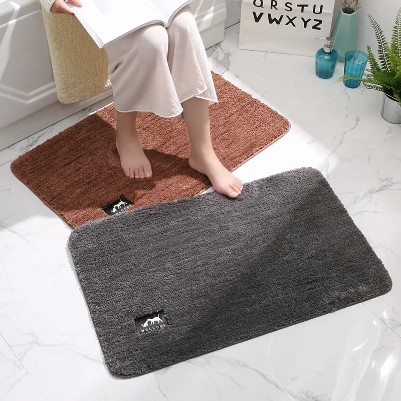 

Bathroom Doormats Modern Simple Style Cartoon Carpet Skin-friendly Machine Washable Rug Thick Suede Absorbent Non-slip Mat