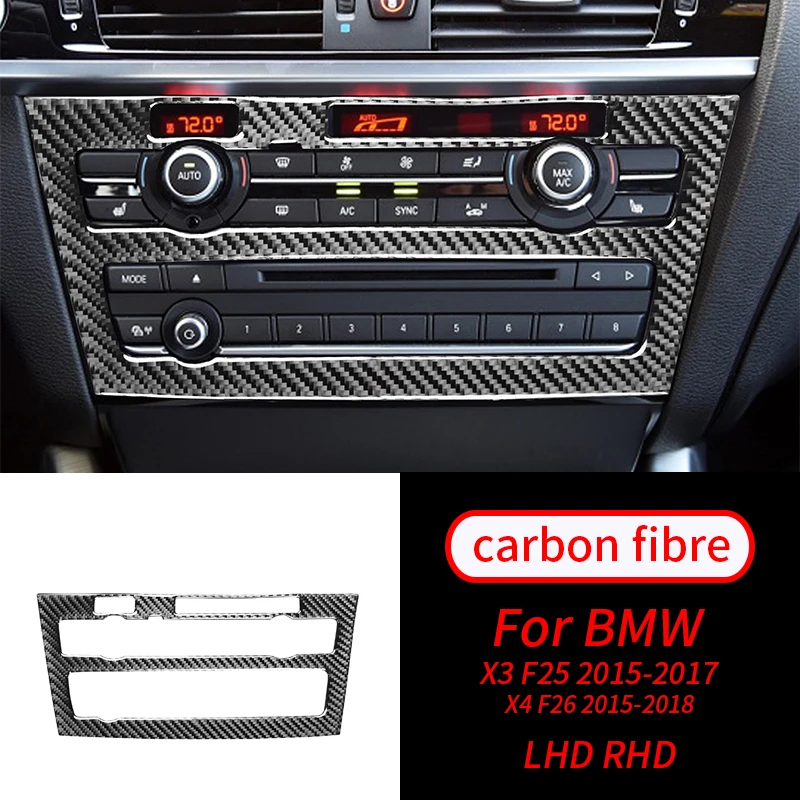 

Real Carbon Fiber Interior Center Console Switch Panel Trim Car Interior Accessories For BMW X3 F25 X4 F26 15-18