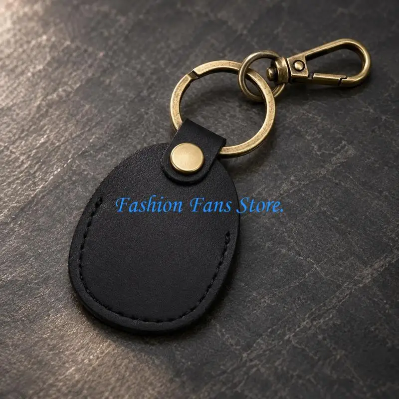  PU Leather Access Card Holder with Rotating Clip Keychain Hardware