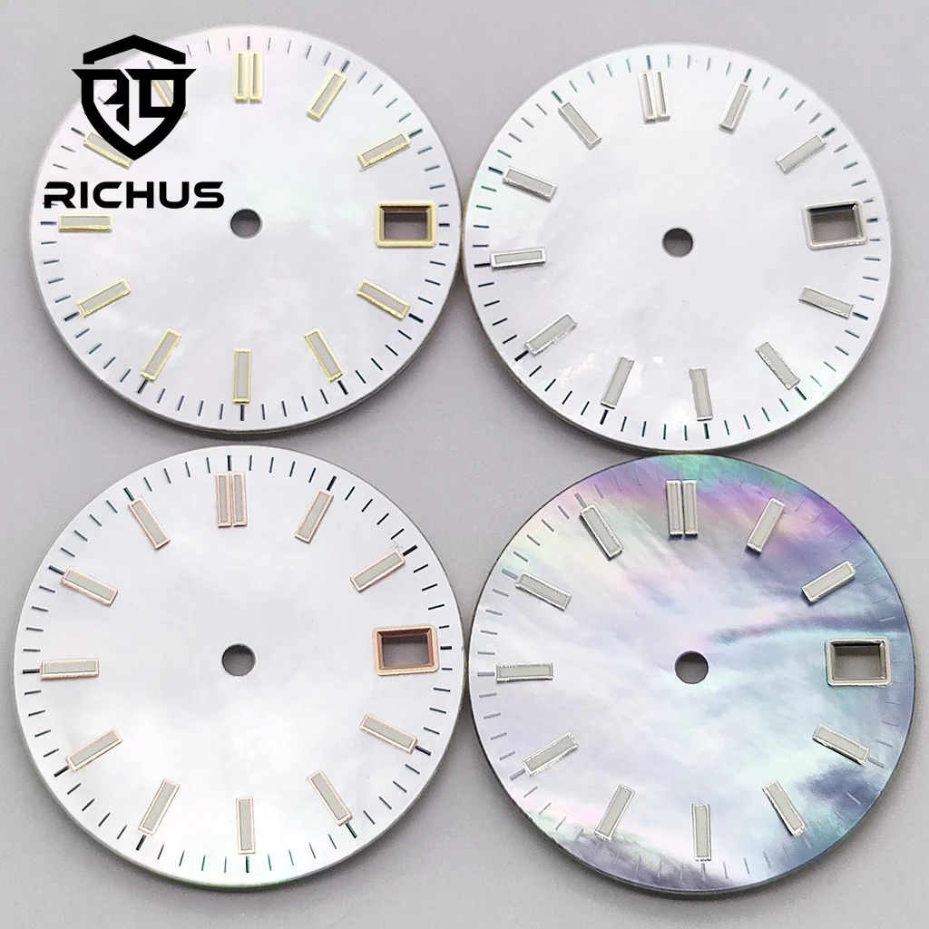 RICHUS Green Luminous Watch Dial 28.5mm Compatible with NH34 NH35 NH36 ETA2824 2836 Miyota8215-DG Movement Watch Accessories
