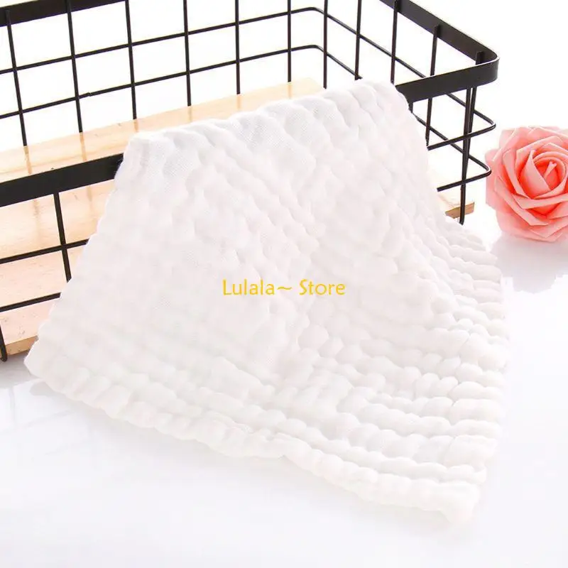 Y4QA 5pcs/lot Baby Handkerchief Gauze Baby Bibs Square Towel 30x30cm Muslin Cotton Infant Face Towel Wipe Cloth
