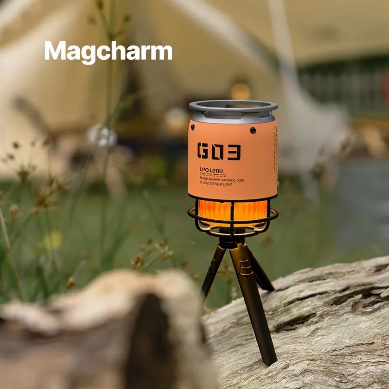 

2025 Новый уличный металлический беспроводной Bluetooth-динамик для кемпинга с длительным сроком службы RGB светодиодной лампы, интерактивный мини-кронштейн, сабвуфер