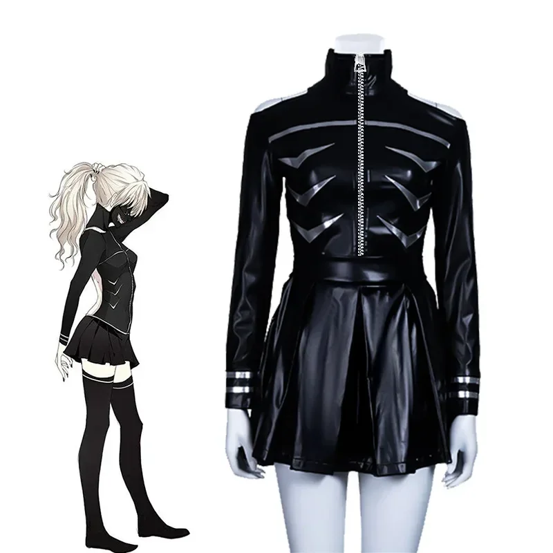 

Anime Tokyo Ghoul Kirishima Toka Anime Cosplay Costume Zipper Jacket Skirt Woman Black Skirt Suit Halloween Costume