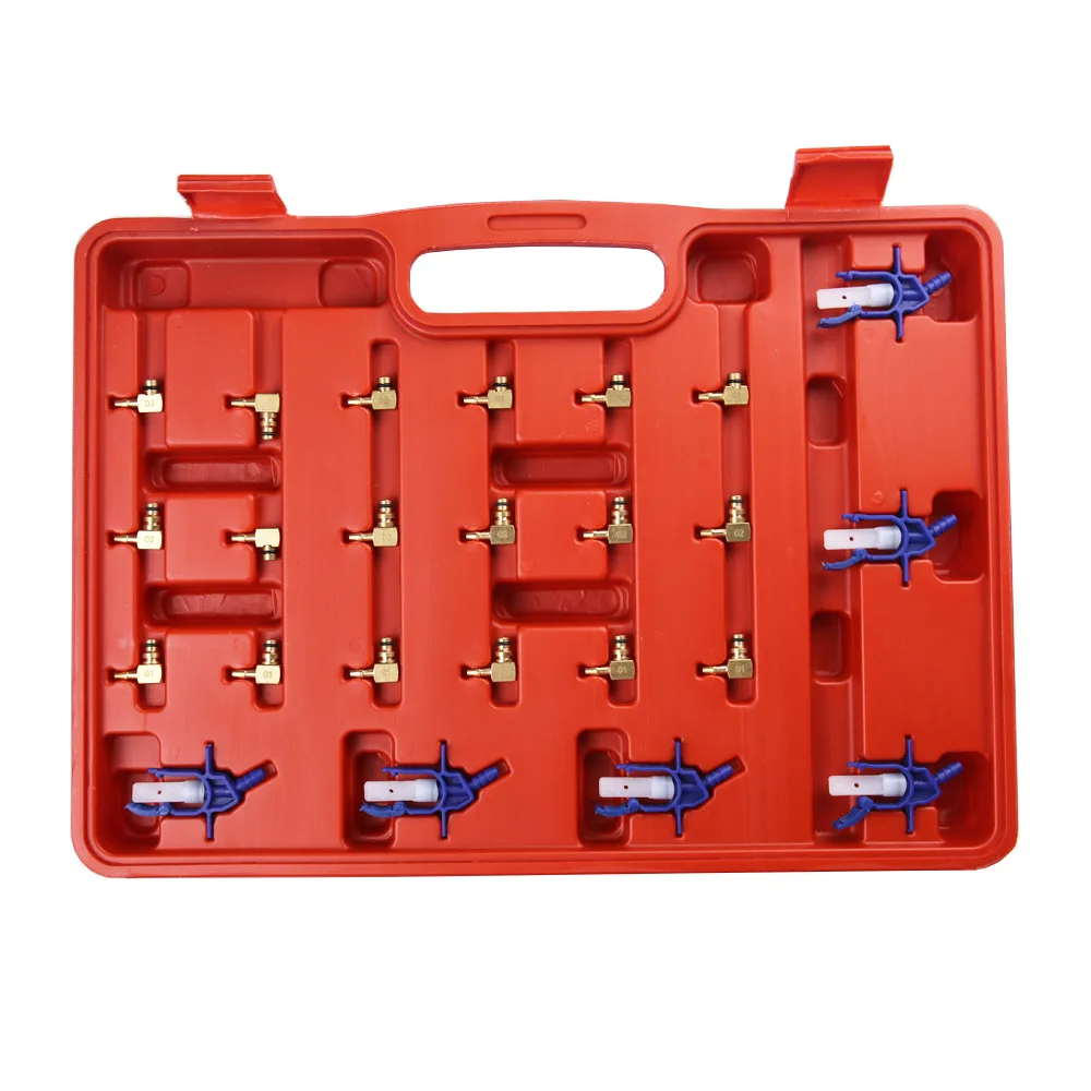 ALLSOME New Diesel Injector Flow Meter Test Kit Common Rail Adaptor Fuel Tester Set YB049