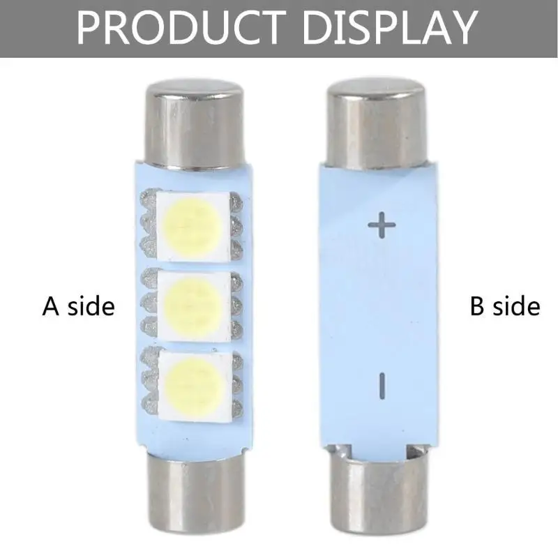 31BC Commonly Used Vehicle LED Bulb White 5050 29mm 3-SMD Light Bulb