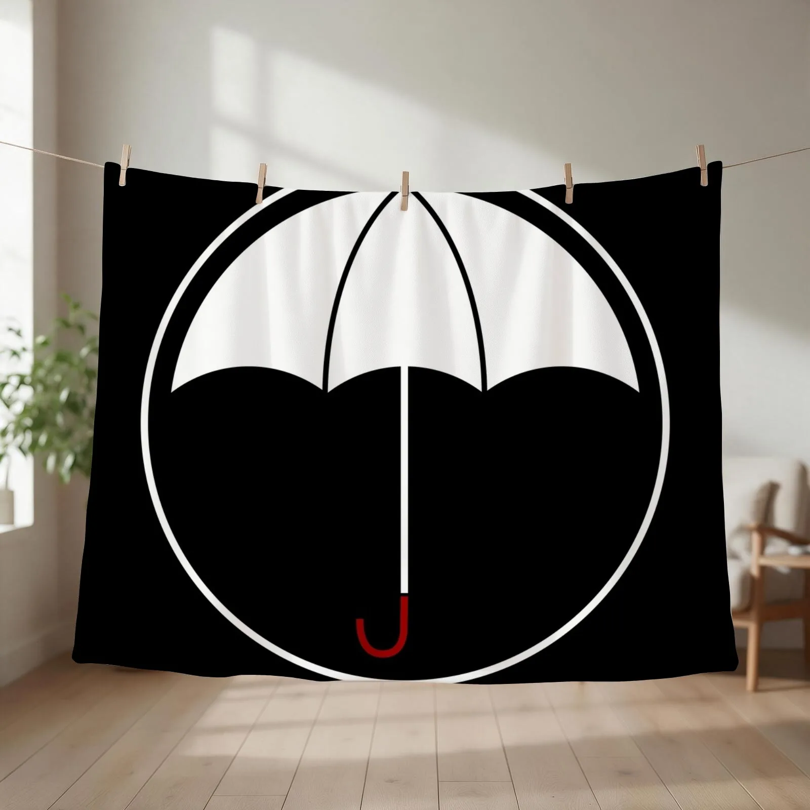 The Umbrella Academy - The Umbrella (White Variant) Throw Blanket couch cozy soft plush fuzzy picnic outdoor blanket