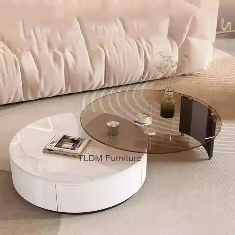 

Modern Storage Coffee Tables Aesthetic Nordic Round Minimalist Coffee Tables Luxury Glam Mesas Living Room Furniture