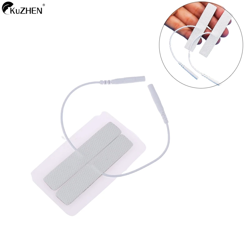 2 szt. Nietkanych samoprzylepnych elektrod wymiennych do dziesiątki EMS terapia cyfrowa masażer maszynowy 1.2*6.5cm stymulator nerwów
