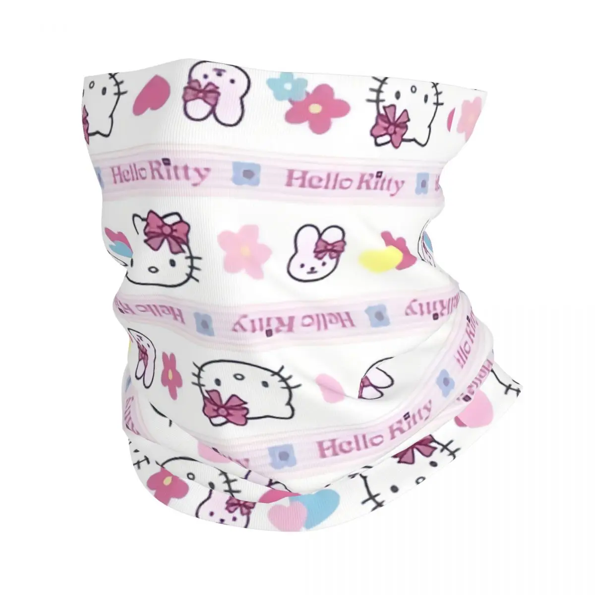 

Custom Cartoon Hello Kitty Sanrio Japan Anime Winter Headband Neck Warmer Men Women Ski Cycling Tube Scarf Face Bandana Gaiter