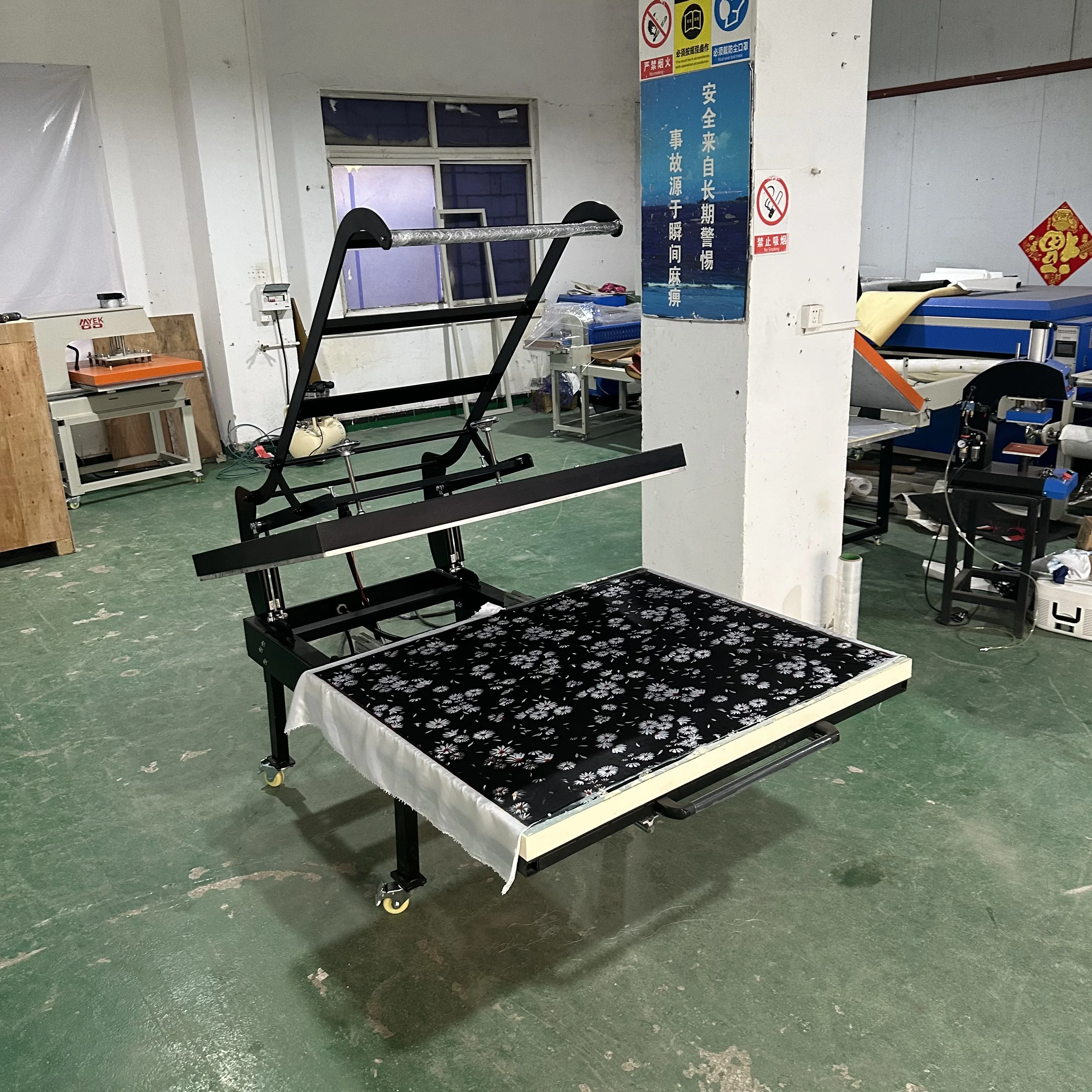 100*120CM Large Format Shell Heat Press Machine Clothes Grade Manual Shirt Flat Lime Plate Printer