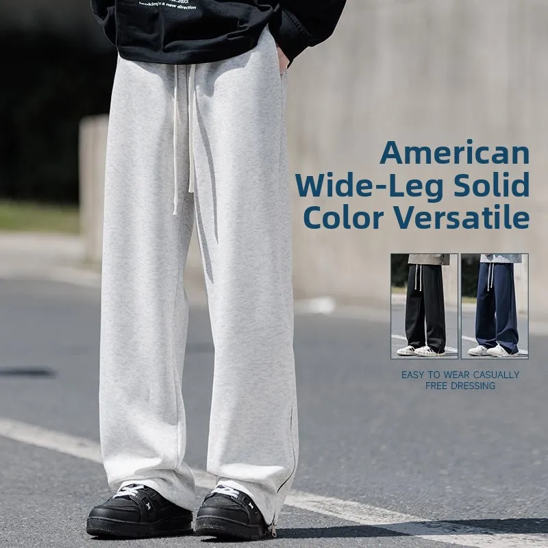 

Loose Cotton Straight Leg Men's Casual Pants Spring Autumn New Sle Couple Workwear Sweatpants High Waist Youth Faion