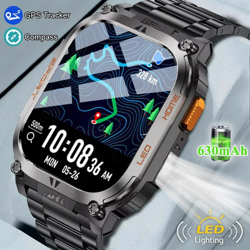 

Новые GPS5 Смарт-часы со звездным позиционированием для мужчин 630 мАч светодиодный фонарик Bluetooth компас сердечного ритма IP68 водонепроницаемые 100 + спортивные умные часы