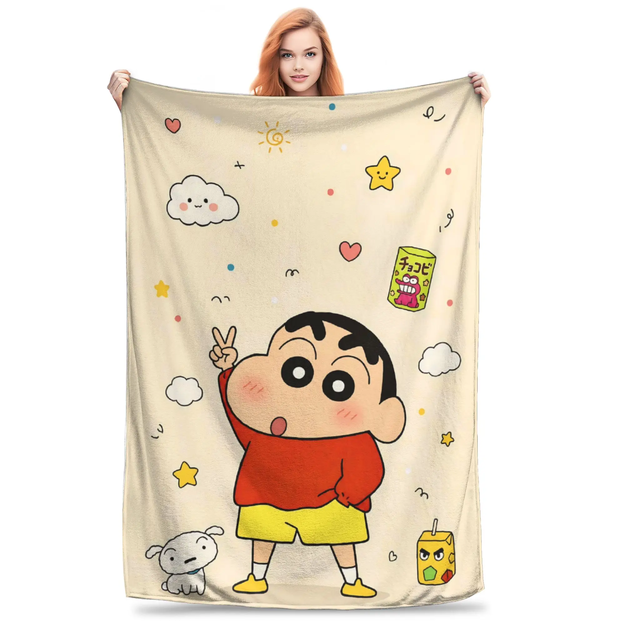 1PC Crayon Shin chan‌s  Winter Blankets for Adults Bedding Home Interior Sofa Knee