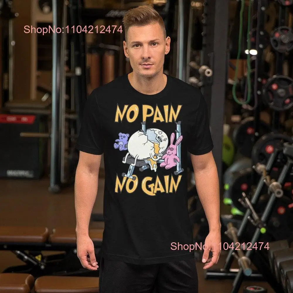 No Pain Gain Gym Egg Crack the Fitness Code with Determination T Shirt long or short sleeves