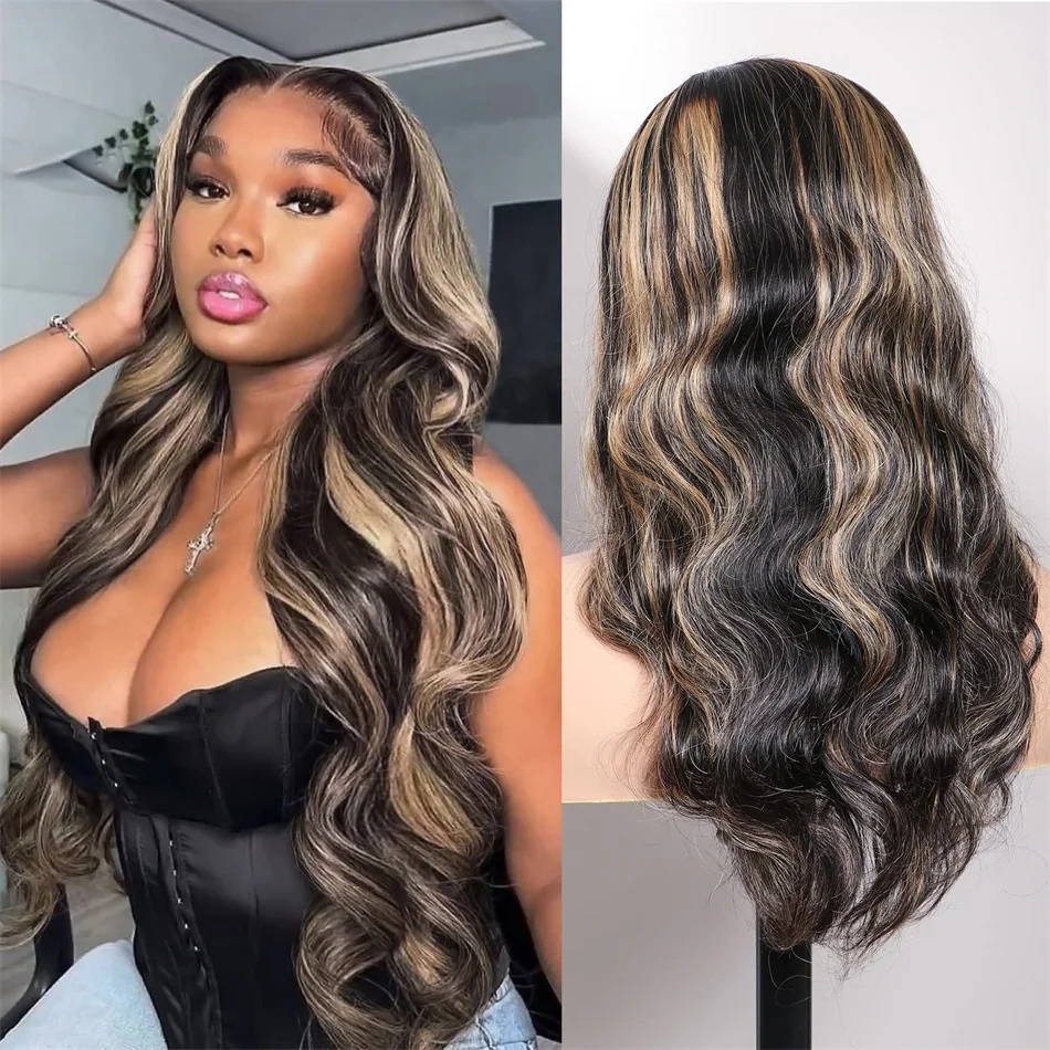 

13x4 Highlight Wig Human Hair 13x6 Hd Lace Frontal Wig 40 Inch Body Wave Lace Front Wig Natural Hairline Pre Plucked For Women