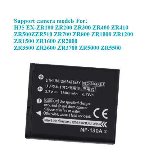 NP-130A For Casio Exilim EX-10 EX-100 EX-H30 EX-ZR100 3.7V 1800mAh Replacement Camera Battery