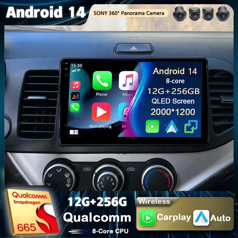 

Android 14 For Kia Morning 2 picanto 2011-2017 LHD 2K QLED Android Car Radio Multimedia Video Player BT Stereo CarPlay Head Unit