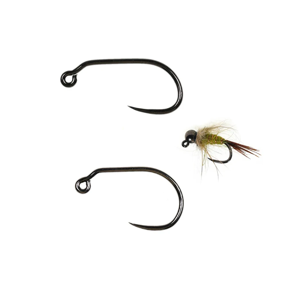 30PCS #24 -#4 Competition Barbless Fly Tying Jig Hook Fly Fishing Jig Nmyph Hooks Trout Salmon Fishhook Non-barbed