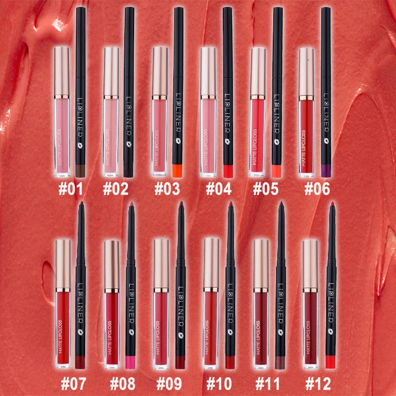 LOTTIEYA-Rouge à lèvres étanche + Jules Liner, 2 pièces, 256, kit de gloss, couverture complète, formule non sèche