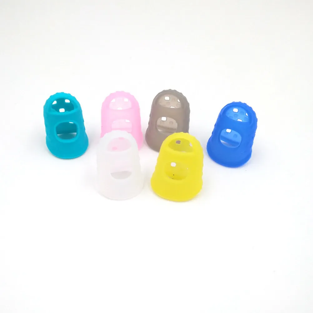 10Pcs Guitar Fingertip Protectors Silicone Finger Guards Breathable Comfortable for Beginners Ukulele Finger Pain Relief
