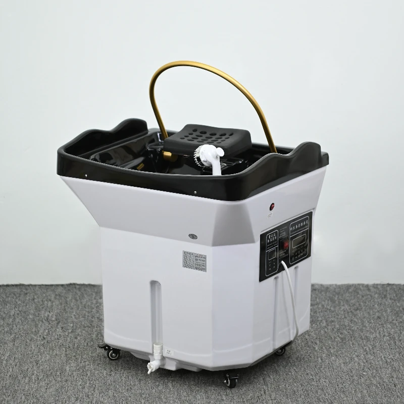 

Hair treatment shampoo bed water circulation fumigation movable shampoo basin for beauty salons