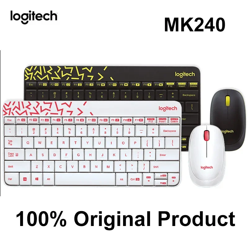 

Logitech MK240 Durable Office Set:Volcano architecture buttons+splash proof design,silent tapping+long battery life, entry-level